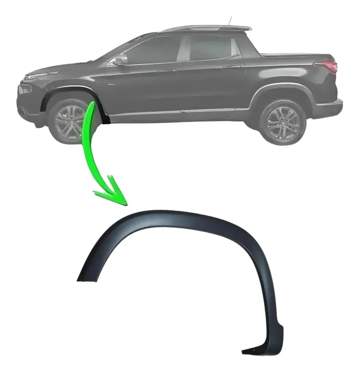 Moldura de Guardabarros Delantero Izquierdo Fiat Toro – Código 100230656