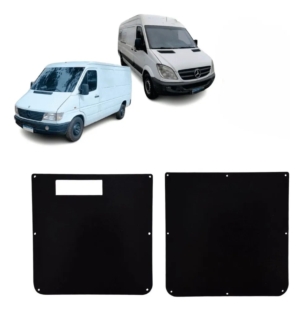 Par de Forros de Puerta Trasera para Mercedes-Benz Sprinter 1998–2012 – MDF Negro