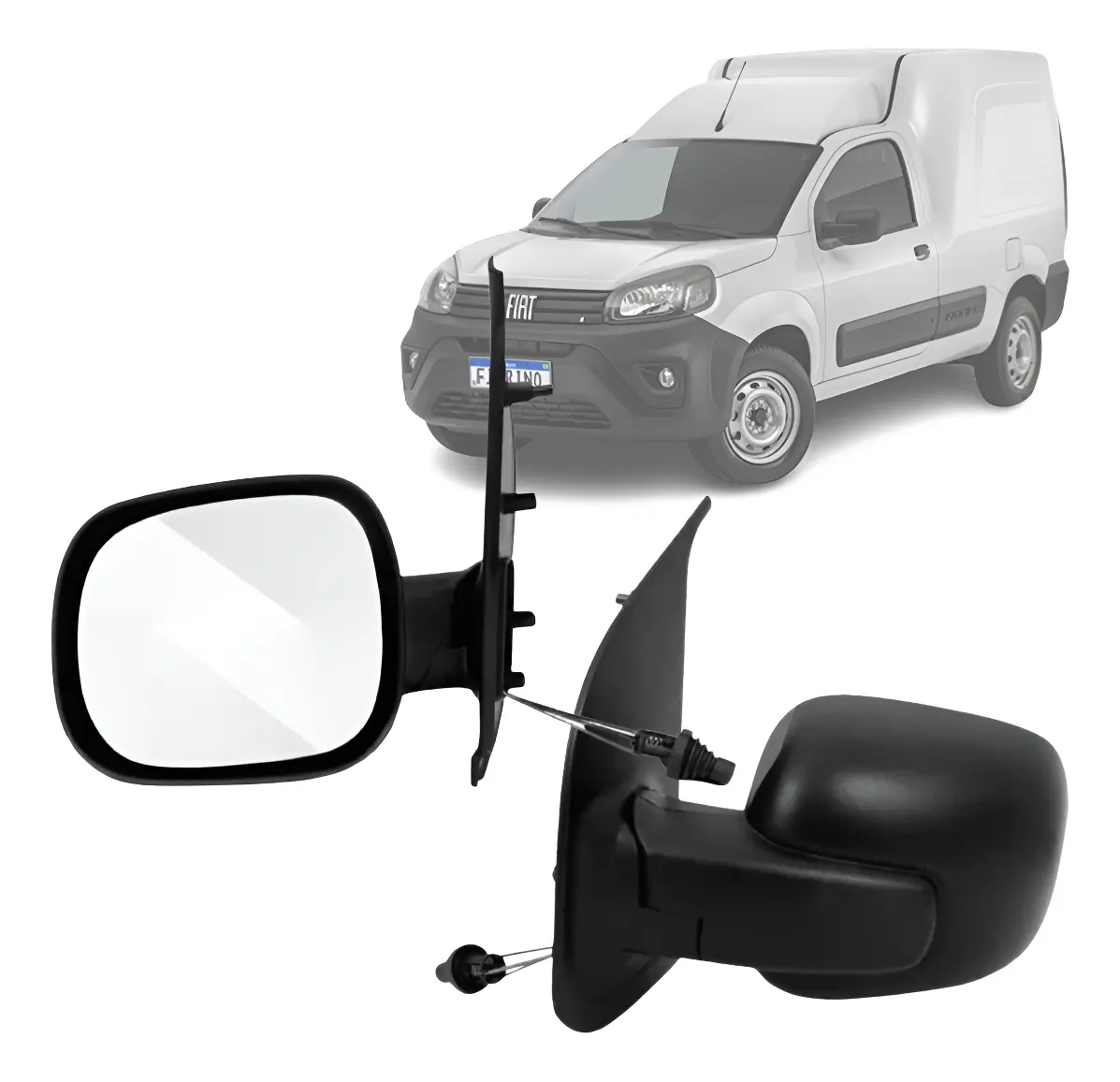 Espejo retrovisor para Fiat Fiorino lado derecho (2015-2024) con ajuste manual