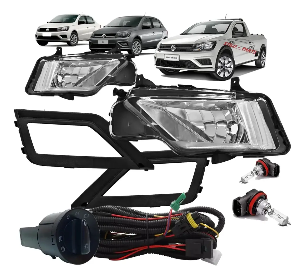 Kit completo de faros auxiliares/antiniebla para Gol y Voyage G8 (2019-2021)