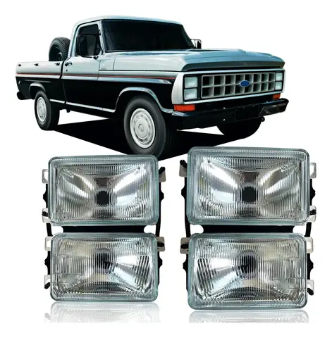 Par de faros delanteros dobles Ford F1000 / F4000 / F600 1985–1992
