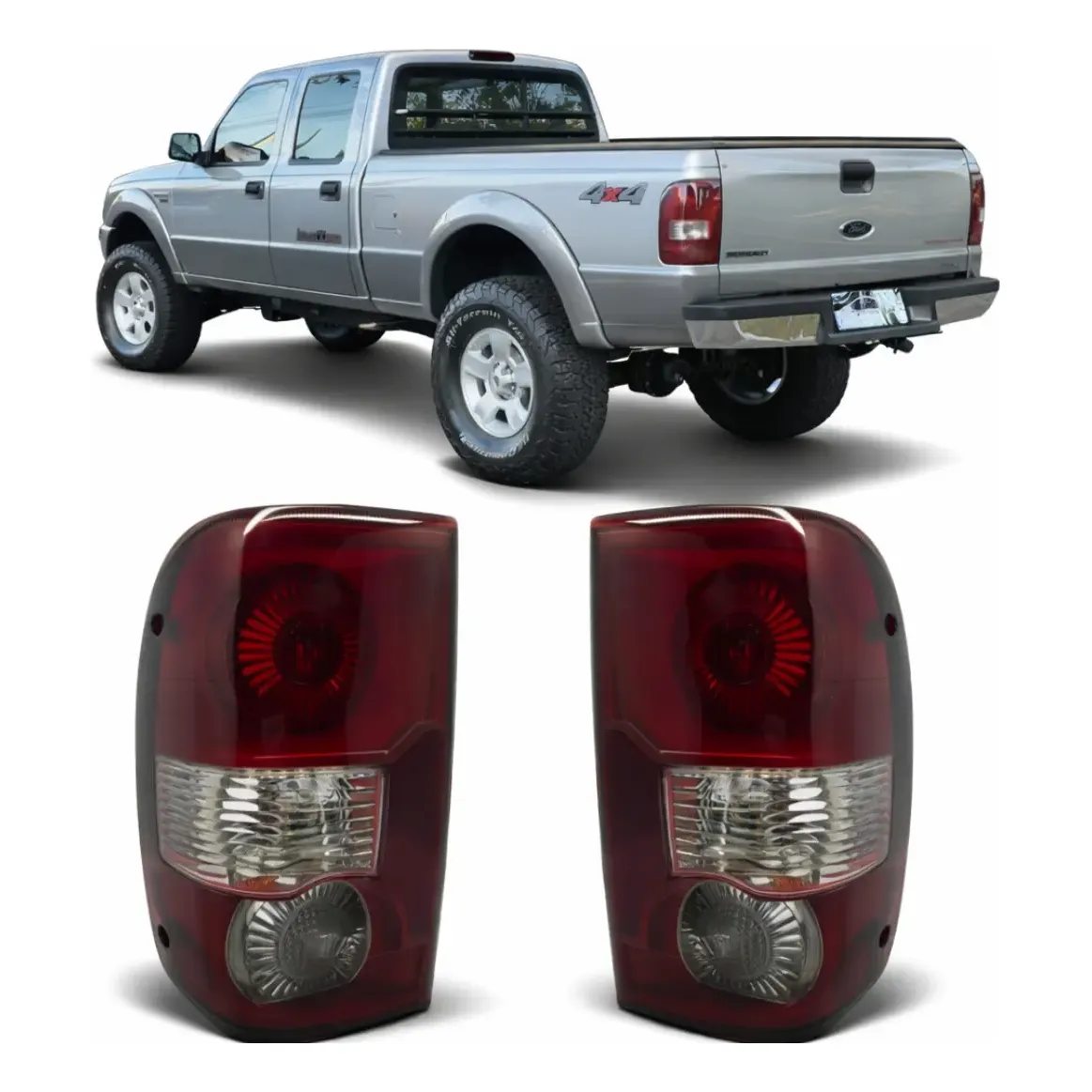 Par de Faros Traseros Fitam para Ford Ranger 2005 a 2009 – Cristal