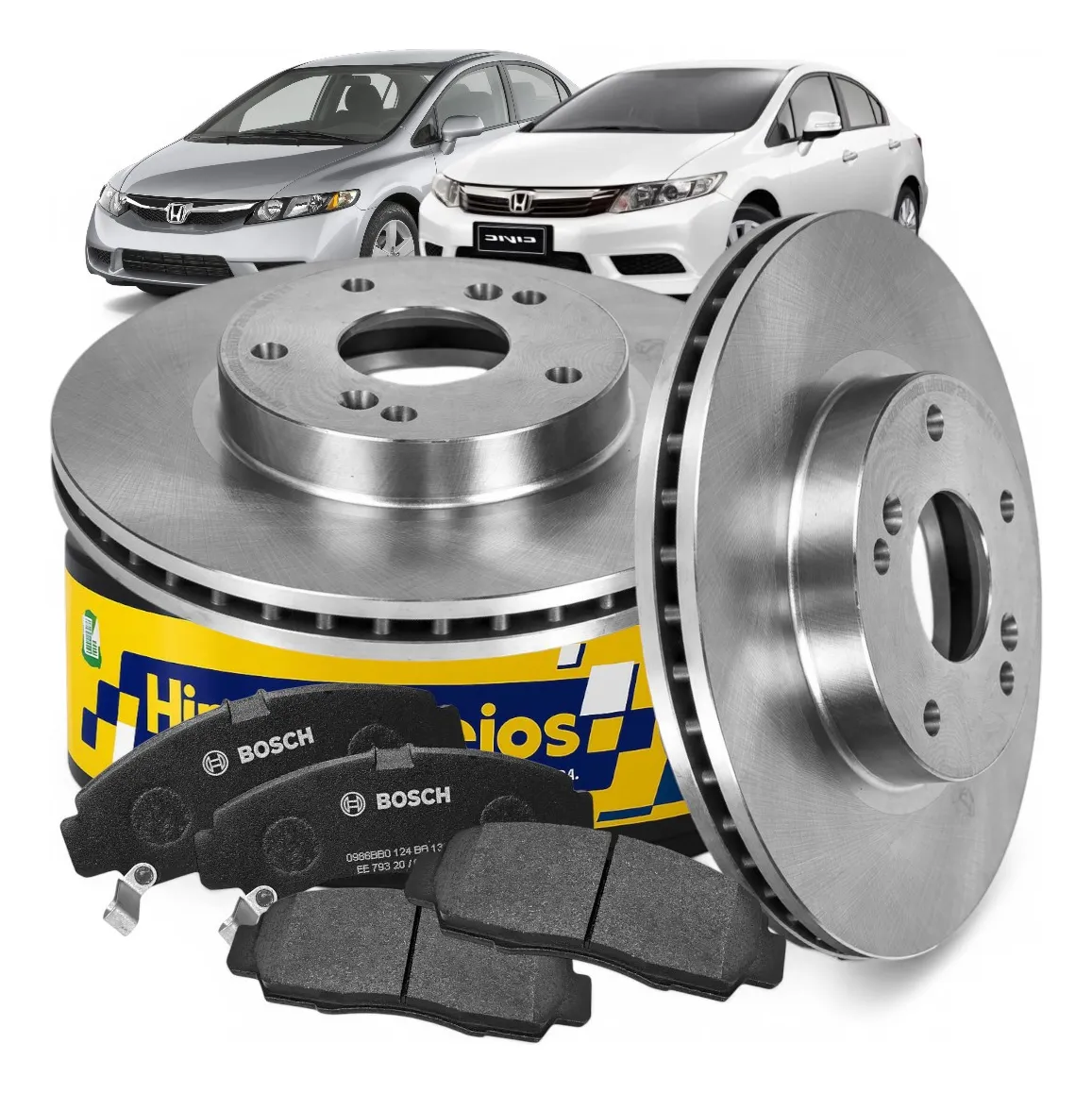 Kit de discos y pastillas de freno delanteros para Civic 1.8/2.0 (2007-2016)