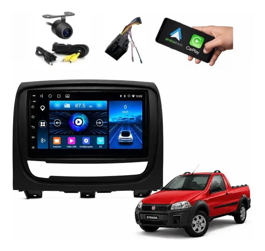 Central Multimedia 7” Android para Fiat Strada 2013–2020