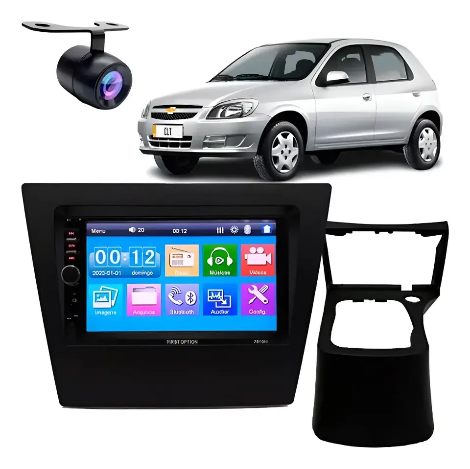Central Multimedia MP5 7" para Chevrolet Celta G2 y Prisma + Moldura