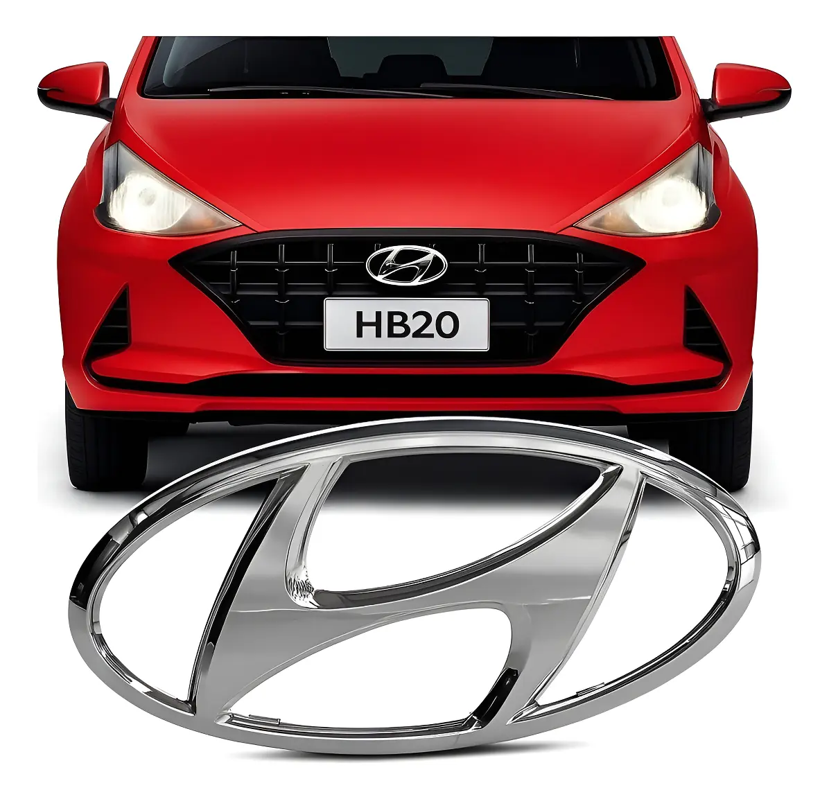 Emblema de Parrilla Original Hyundai HB20 2020–2022 Hatch y Sedán – Código 86300-R1010