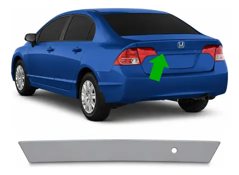 Moldura de maletero para New Civic 2007-2011, color negro
