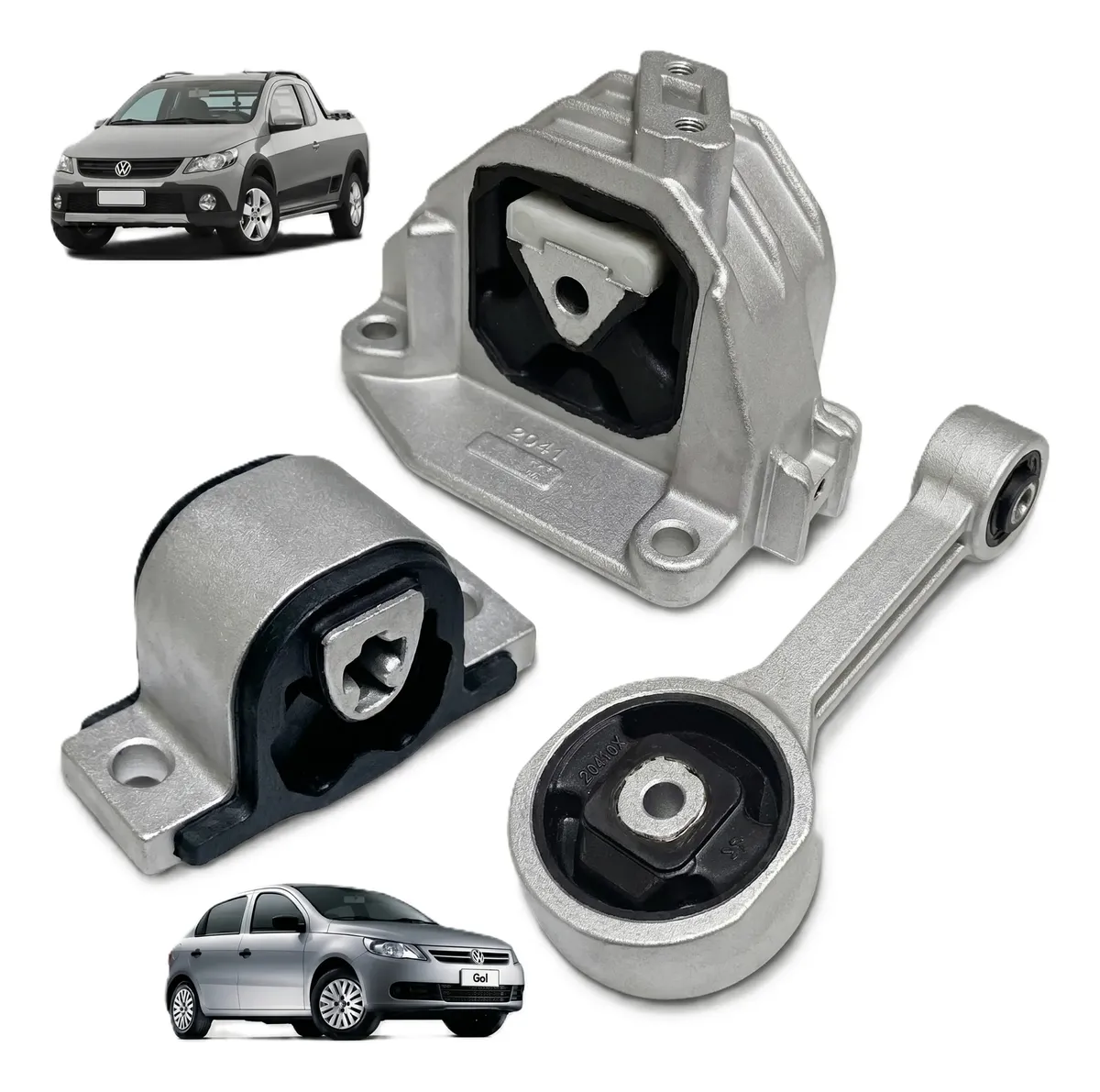 Kit de 3 soportes de motor para motores 1.0/1.6 G5 (Saveiro, Voyage, Gol)