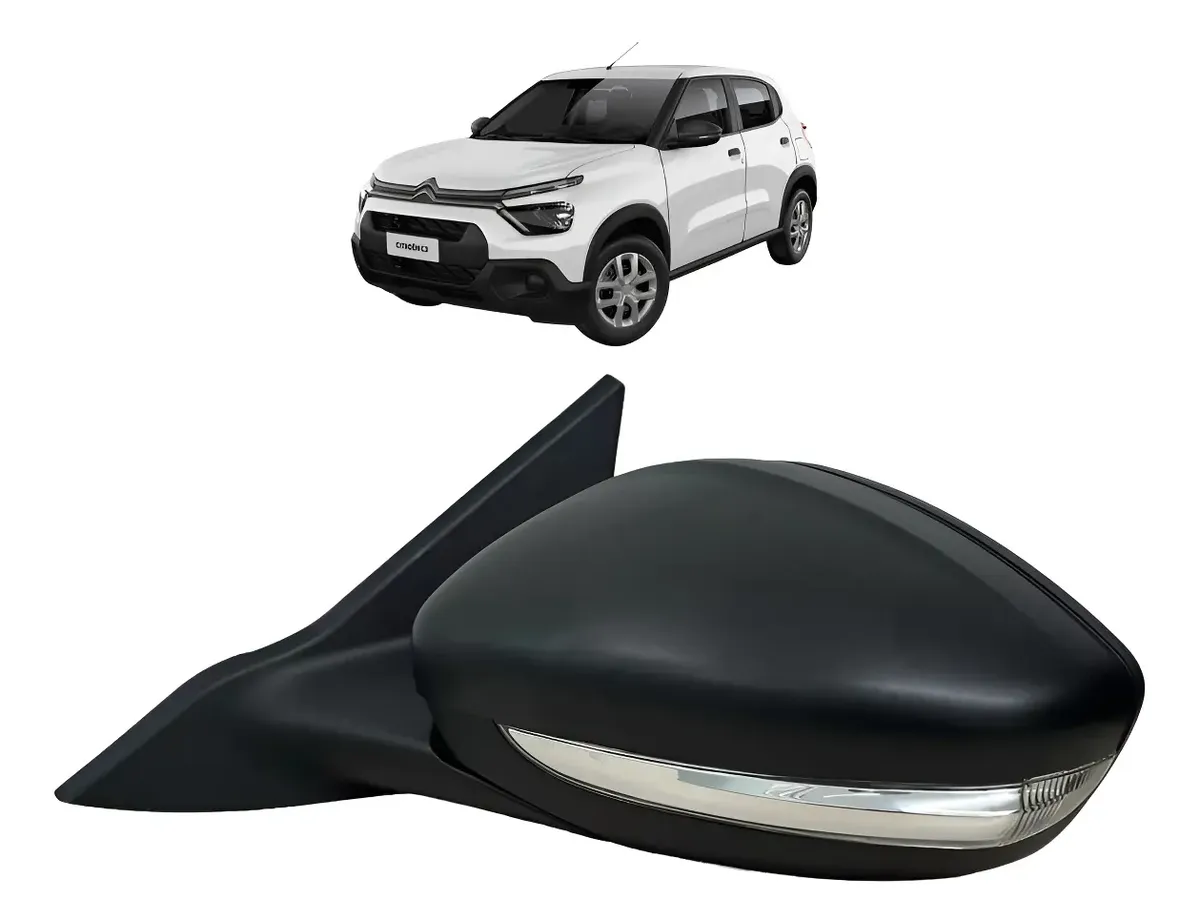 Retrovisor Izquierdo Eléctrico Citroën C3 y C3 Aircross 2022–2025 – Con Giro y Sensor de Temperatura