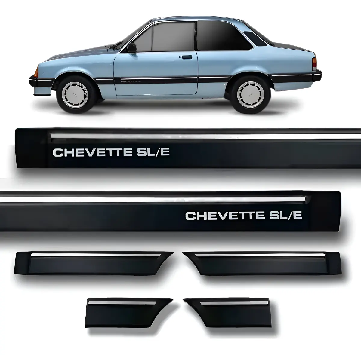 Kit de Frisos Laterales Negros Chevrolet Chevette SL/E 1987–1993