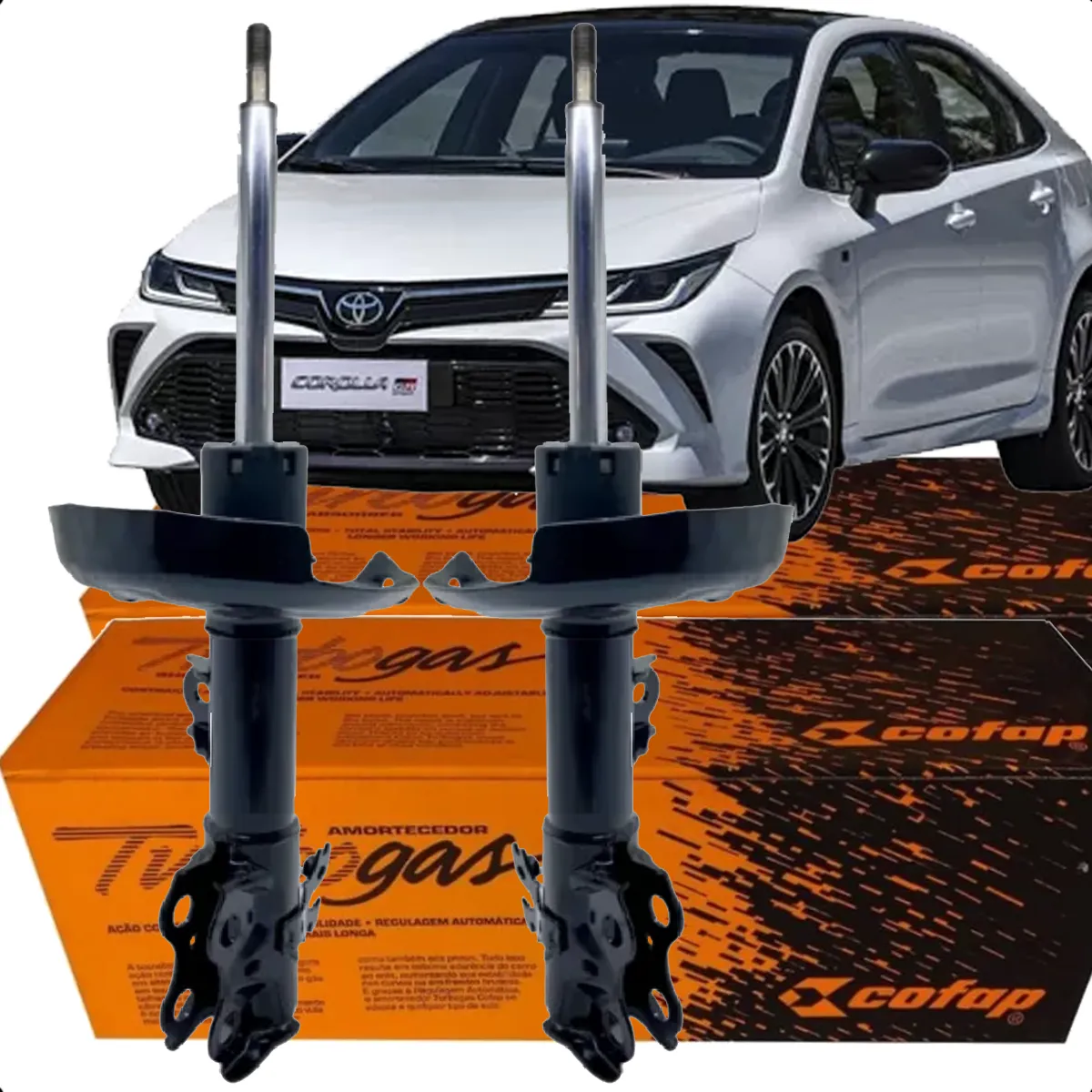 Par de Amortiguadores Delanteros Cofap Turbo Gas Toyota Corolla 1.8 / 2.0 2019 a 2025