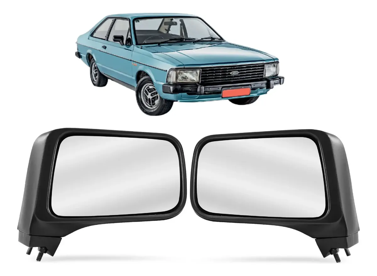 Par de Retrovisores Fijos Ford Del Rey / Corcel II / Belina / Scala