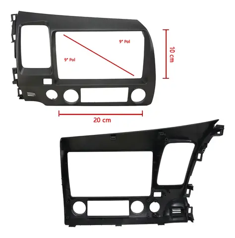Marco central de 9'' color grafito para Honda Civic 2008 a 2011