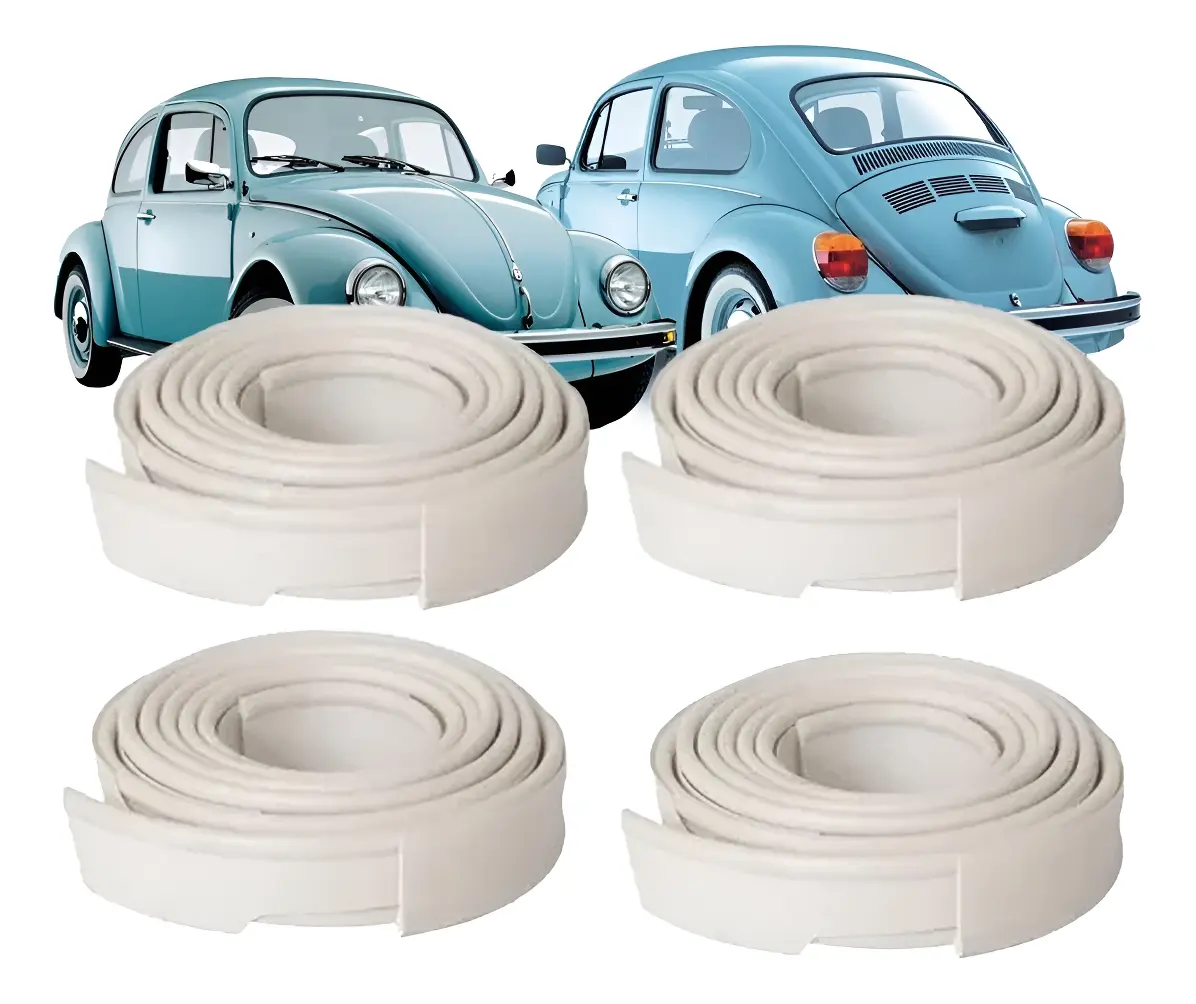Juego de 4 molduras de guardabarros delantero y trasero para VW Fusca, color blanco