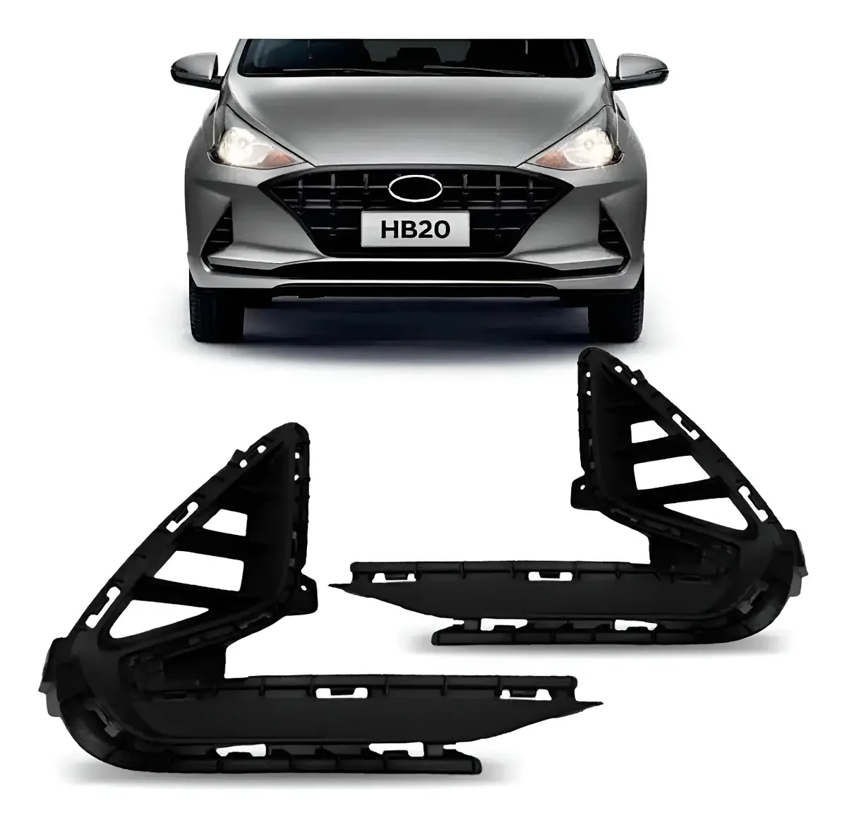 Par de marcos para faros antiniebla Hb20 Hb20s 2020 2021 2022