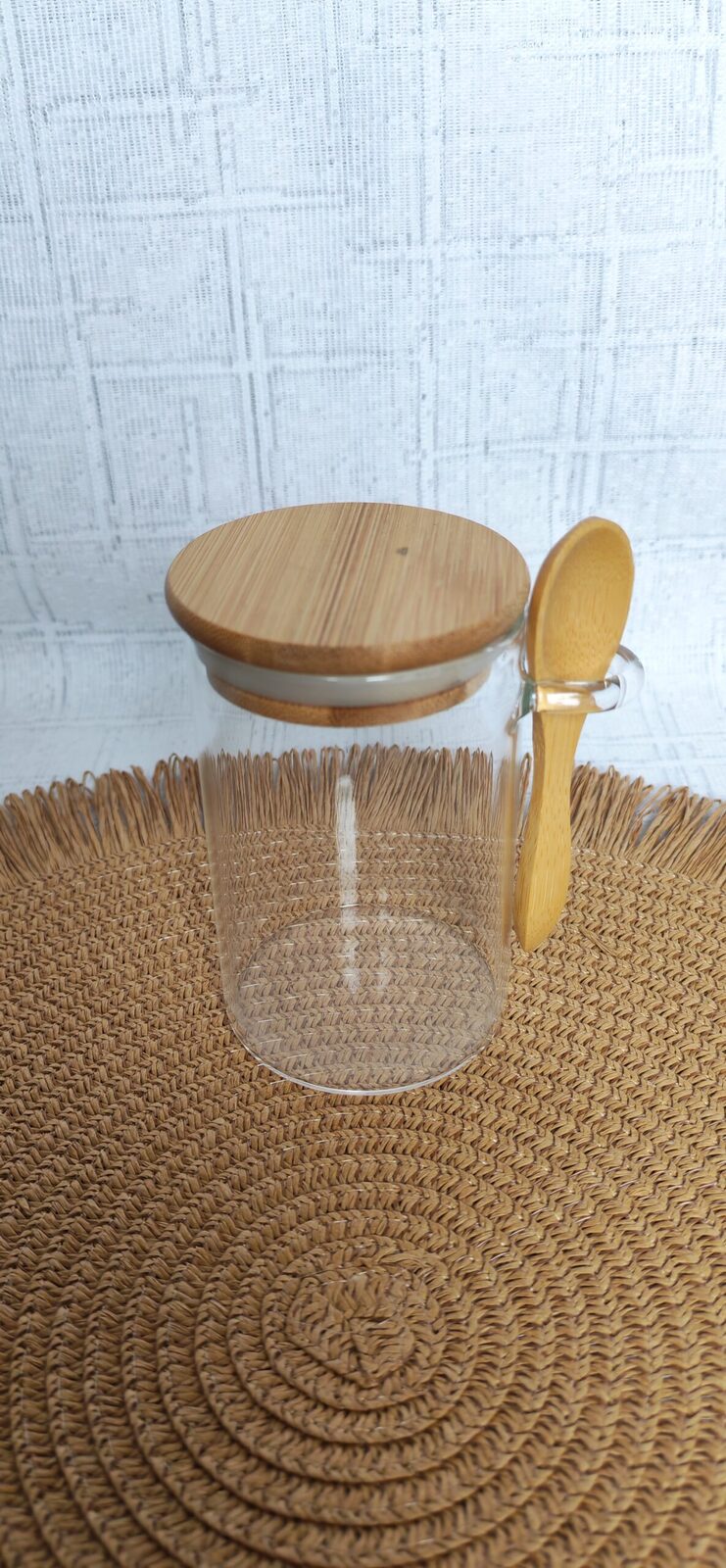 Frasco con tapa bamboo y cuchara