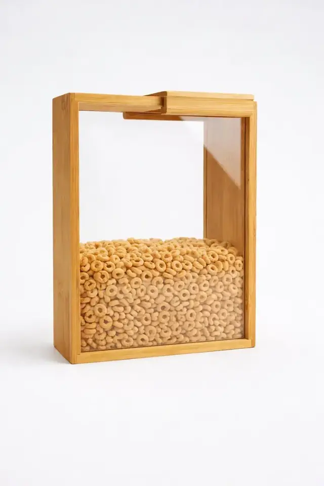 Recipiente Almacenamiento De Alimentos De Bamboo