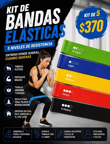 Kit de Bandas Elásticas – 5 Niveles de Resistencia