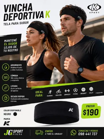 Vincha Deportiva K – Absorbente para Sudor