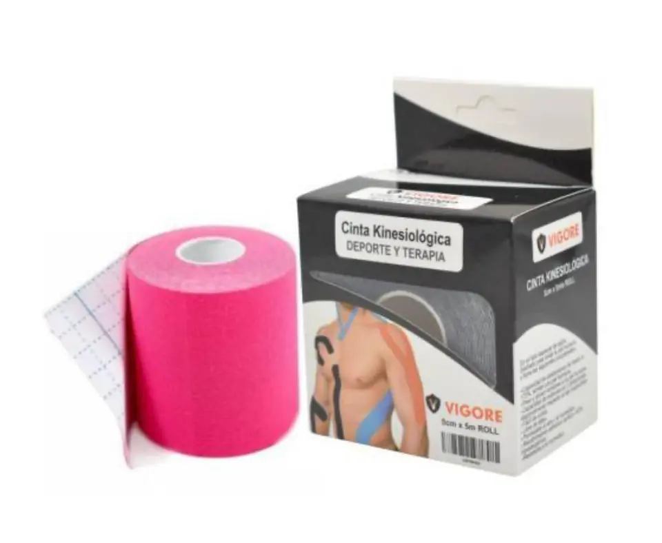 Cinta de kinesiología Vigore 5cm x5mts. Fucsia