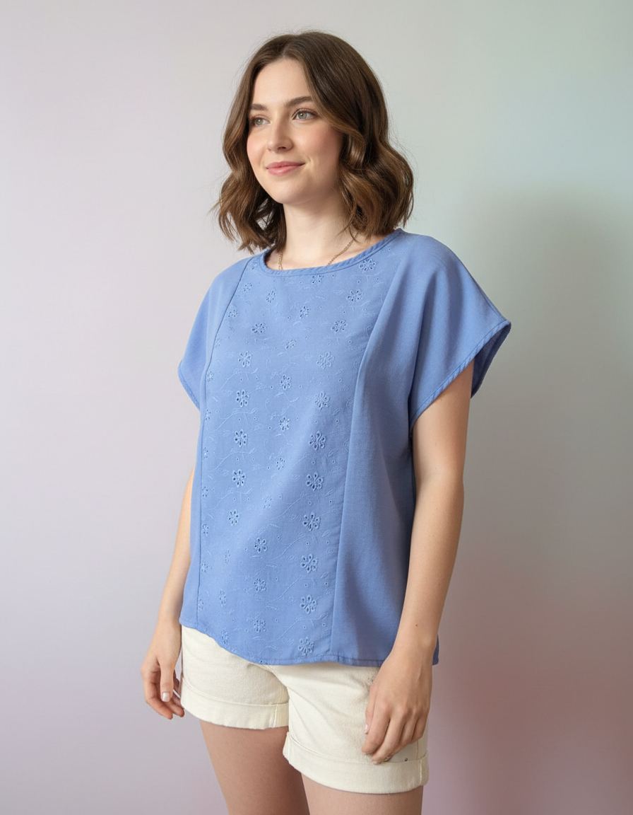 Blusa lino italiano y broderie