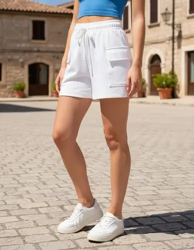 Short Cargo Algodón Blanco M