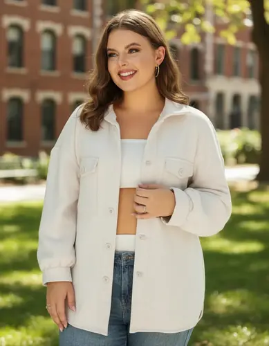 Chaqueta Paño Sobrecamisa Abrigo Camisa Beige 2xl