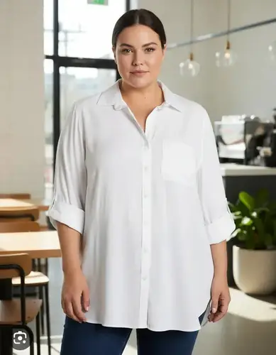 Camisa Camisola Blanca Talles Grandes Plus Blanco 1x