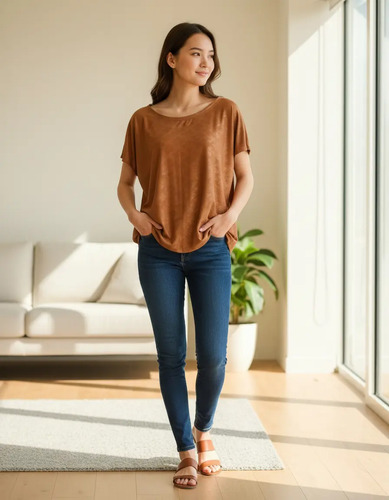 Blusa Blusones Amplias Terracota U