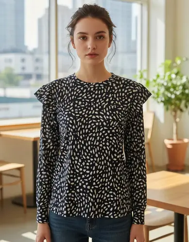 Blusa Remera Volados Manga Larga Sweater Buzo