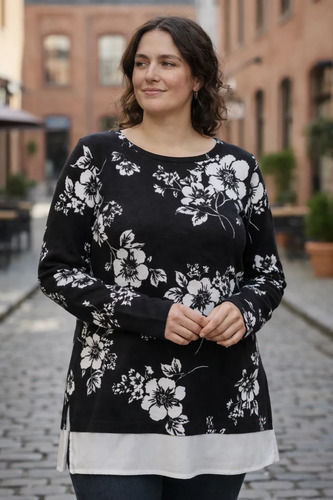 Sweater Angorina Buzo  Blusón Lanilla Plus Size Negro 1x