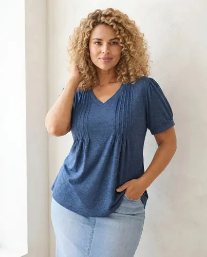 Remera Manga Corta Mujer Varios Colores Y Talles Azul Piedra Xl