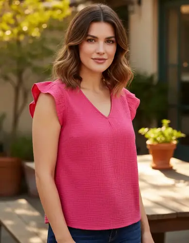 Blusa Remera Muselina Algodón Fucsia Xxl