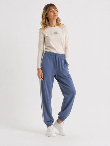 Pantalón Babucha Primavera Verano Sin Felpa Celeste M