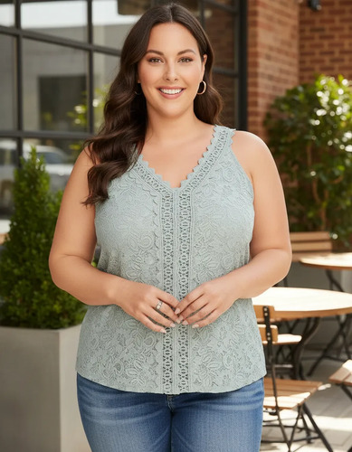 Musculosa Blusa Crochet Remera