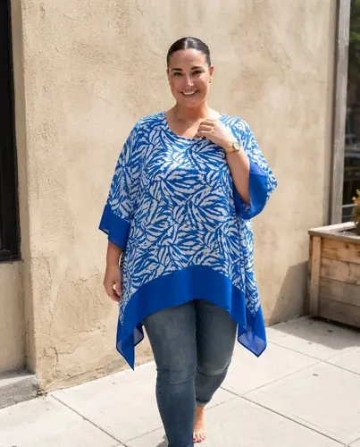 Blusa Blusón Remerón Mujer Talles Amplios Azul Francia Guarda Azul 3