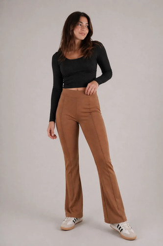 Calza Leggings Oxford Osaka Térmica Otoño Invierno Talles Camel Línea Vertical 1