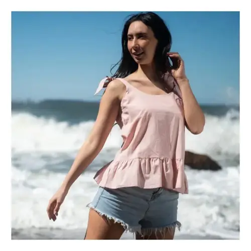 Blusas En Tela De Algodón Rosa M