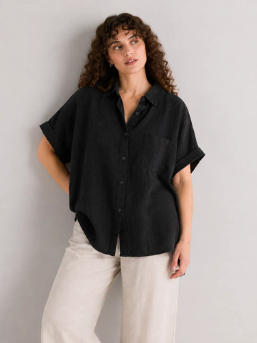 Camisa Camisola  De Mujer Oversize Negro 3