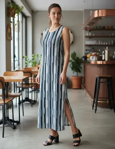 Vestido Midi Largo Licra Mujer