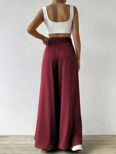Pantalón Palazzo Pantalona Pantalón Pollera Bordó 1