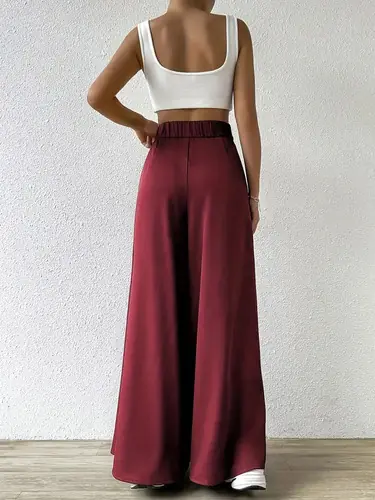 Pantalón Palazzo Pantalona Pantalón Pollera Bordó 1