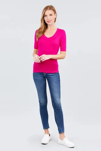 Blusa Remera Camiseta 3/4 Manga Blusa Buzo Bucito Fucsia 1xl