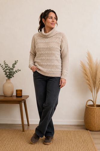 Sweater Chenille Polerón Polera Tostado U