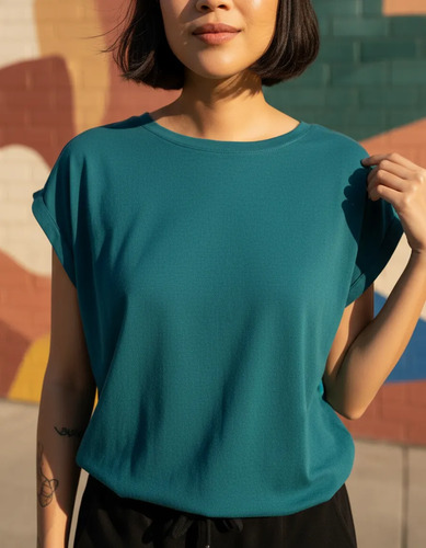 Remera Remerón Viscosa Buzo Petróleo 0