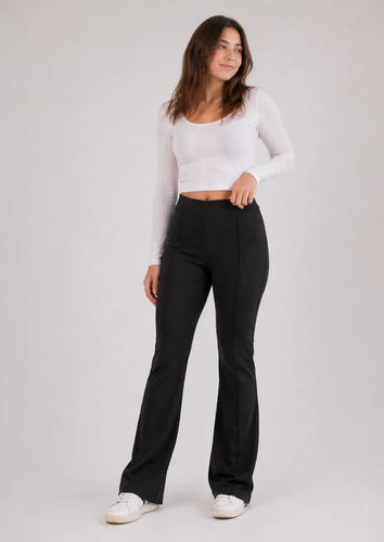 Calza Leggings Oxford Osaka Térmica Otoño Invierno Talles Negra Línea Vertical 1