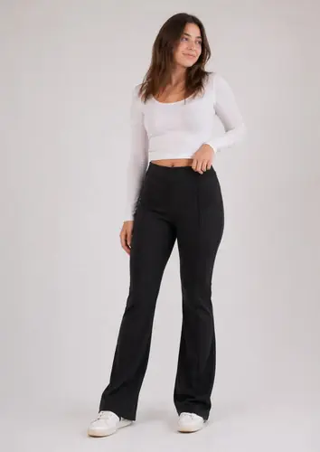 Calza Leggings Oxford Osaka Térmica Otoño Invierno Talles Negra Línea Vertical 1