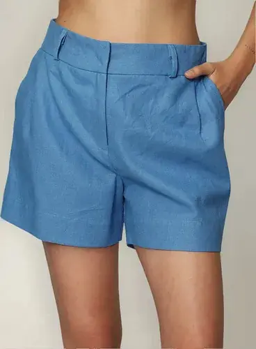 Short Bermuda Lino Celeste L