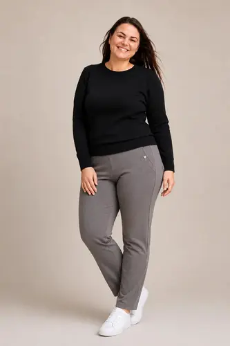 Calza Afelpada Plus Size Talles Grandes Térmicas Gris Topo Xl