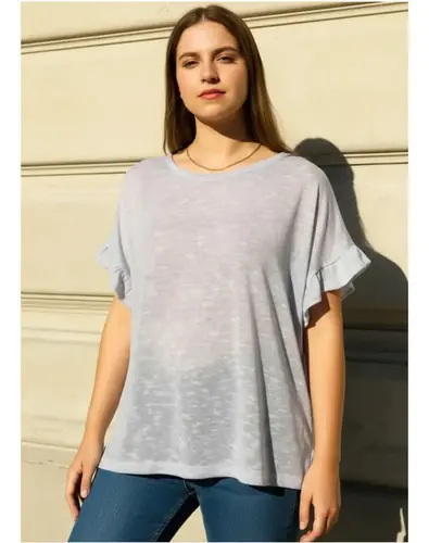 Blusa Remera Blusón Holgada Crudo U